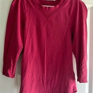 Free People Clover Top Puff Sleeves Hypnotic Pink Small
